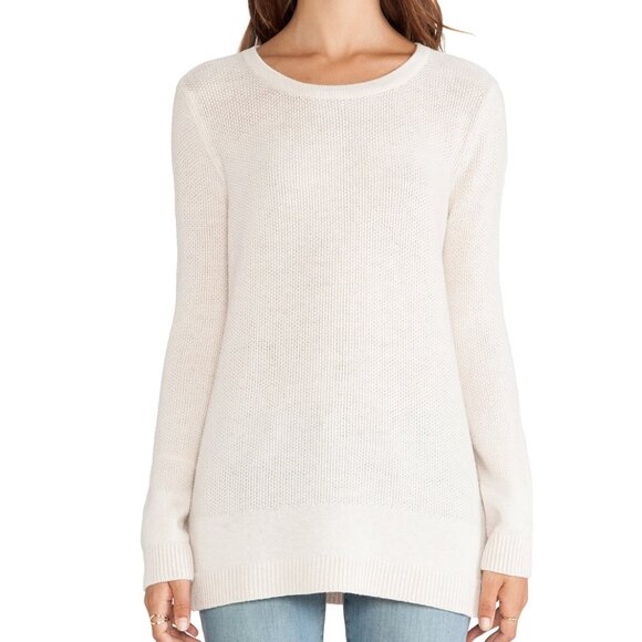 Joie - Idella Waffle Weave Cashmere Blend Base Layer Pullover Sweater, Grey, Sml - Picture 10 of 11